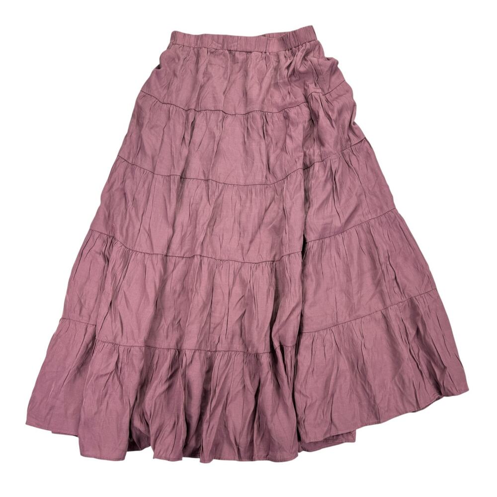 And Now This Womens Pull-On Tiered Maxi Skirt Mauve S - Picture 5 of 5